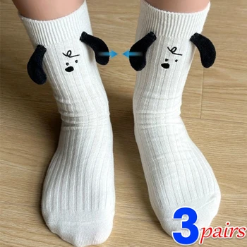 1/3pairs Pár Ponožky Cartoon Krásne Bavlnené Priedušná Pohodlné Doll Eyes Pár Ponožky Magnetické Klub Celebrity Iny Prst Ponožky