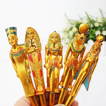 1 Ks Egyptský Faraón Modrý Atrament Guľôčkové Pero Horúce Lisovanie Múmiový Písanie Guľôčkové Pero