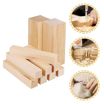 10 Ks Lipa Rezbárstvo Bloky Nedokončené Blokov Dreva Prázdne Drevené Bloky pre Carving Crafting