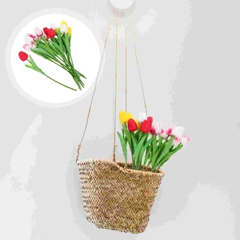 15 KS Simulované Tulipán Kvety, Svadobné Kytice Vrchol Ornament Nádherné Tulipány Dekor