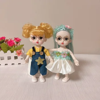 17 cm Bjd Bábiky Mini Fashion Dress Up Hračky pre Dievčatá Bábiky oblečenie changable dievčatá darček k narodeninám bábiky hračky strane bábkové Tabuľka Bábika