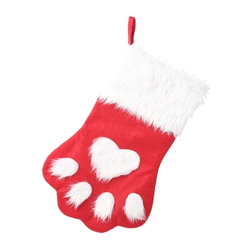 1Pc Vianočný Darček Taška Pet Mačka Packa Pančuchy Ponožky Vianočný Stromček, Ozdoby, Doplnky, Vianočné Ozdoby na Vianočný Strom
