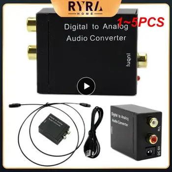 1~5 KS Analógový na Digitálny Audio Prevodník Analógového na Optické Vlákna Koaxiálny Signál ADC Spdif Stereo 3,5 MM Jack 2*RCA Zosilňovač