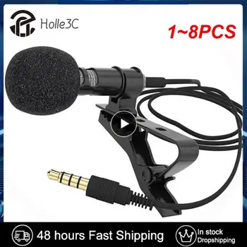 1~8PCS 3,5 mm Mikrofón Klip Kravatu Golier pre Mobilný Telefón hovorí v Prednáške 1,5 m/ Držiak Klip Vokálne Audio Klope Mikrofón