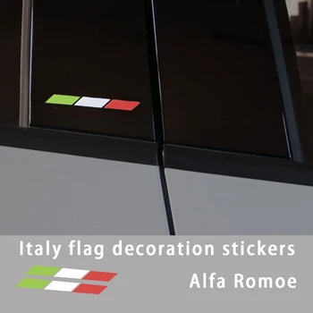 2 ks Taliansku Vlajku Dekorácie Auto Samolepky BC Piliere Spätné Zrkadlo Na Alfa Romeo Giulia Stelvio Mito 159 Giulietta Exteriro