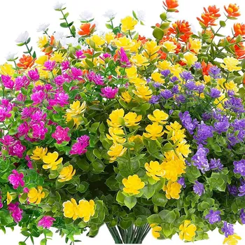 20 Zväzkov Umelé Kvety,Rastliny Zelene, Kríkov, Pre Vnútorné Vonku, Umelé Rastliny