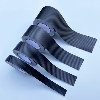 3/5/7/10 CM Čierna 3D Carbon Fiber Self Adhesive Vinyl Pruhy Zábal Film Auto Obtlačok Na Auto, Interiér Kapotu Strechy Nálepky