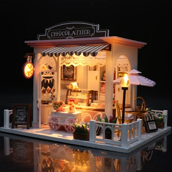 3D Obchod Puzzle Montáž Model Bábika Mini Dom, urob si sám Malé Kit, Takže Izba, Hračky, Domáce Spálne Dekorácie