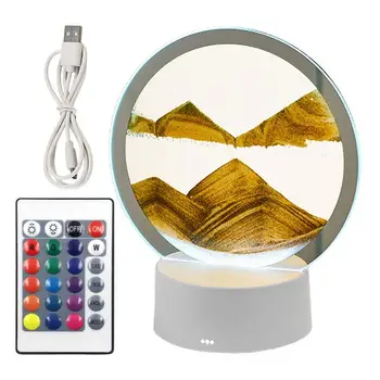 3D Pohybujúce sa Pieskové Art 3D, USB Nabíjanie Quicksand Maľovanie Lampy Stolové Ozdoby Pohybujúce sa Pieskové Umenie Čítanie Tvorivé Piesok Pre Domáce Umenie