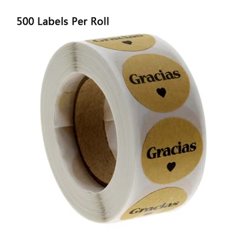 500Pcs/Roll španielsky Ďakujem Samolepiace Nálepky na DIY Svadobný deň Vďakyvzdania Karty Darčeky Box Tesniacich Gúm Dodávky