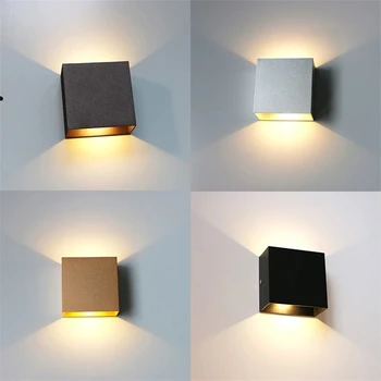 6W 12W lampada Hliníkové LED nástenné svietidlo železničnej projektu Námestie LED nástenné svietidlo posteli izba spálňa nástenné svietidlá umenie