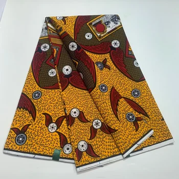 Africké 100% Bavlna Pôvodná Reálne Vosk Ankara Textílie 2023 Africkej Tlače Textílie Pre Svadobné Šaty Tkaniva Afriky Vosk Textílie 6yard