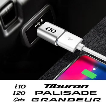 Auto TypeC Rozbočovač USB Adaptér Converter Auto Príslušenstvo Pre Hyundai i10 i20 i40 Tiburon Miesto GETZ GRANDEUR NEXO PALISADE STAREX