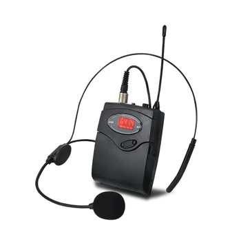 Bezdrôtový Mikrofón Set s Hlavou-Nosenie + Lavalier Klope Mikrofóny Vysielač, Prijímač UHF Frekvencii pre Reč Učenie