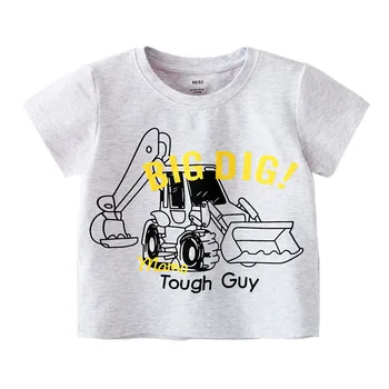 Big Dig Tlač Tee Top Zábavné detské T-Shirt Lete Nové Deti Bavlna-Krátke Rukávy Tričko