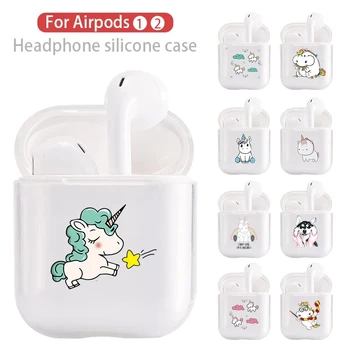 Cartoon Jednorožec puzdro Pre Apple airpods 1/2 puzdro Mäkké Roztomilý Bezdrôtové Bluetooth Slúchadlá Prípade Airpods Ochranný Kryt