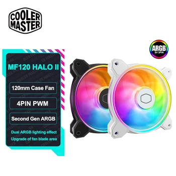 Cooler Master MF120 HALO ⅱ Počítač Prípade Ventilátor 5V 3PIN Dual ARGB Svetelný Efekt 120mm 4PIN PWM Chladič Vody Chladiaci Ventilátor