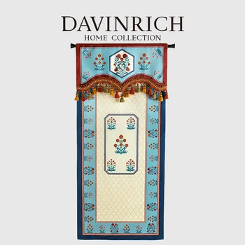 DAVINRICH Daubigny je Záhradný Dekoratívny Kvet Priestor Deliace Závesy Luxusné Velvet Statku Obývacia Izba Závesy Textílie Liečba