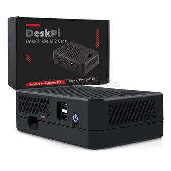 DeskPi Lite M. 2 Prípad s M. 2 SATA SSD Rozširujúca Doska pre Raspberry Pi 4B s PWM Ventilátor/ Dual Plnej Veľkosti HDMI/Extra Dva USB Porty