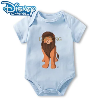 Detské Oblečenie Kombinézu pre Novorodenca Jumpsuit Chlapci Dievčatá Disney Lion King Krátke Rukávy Romper Onesies 0 Do 12 Mesiacov