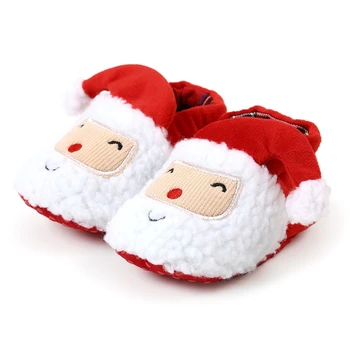 Dieťa Zimné Čižmy Vianočné Cartoon Santa Claus Teplé Detské Vychádzkové Topánky pre Domáce, Party oblečenie