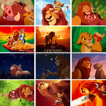 Disney 5D Diamond Maľovanie Lion King Simba Mozaiky Výšivky Plný Vrták Cross Stitch Obraz Drahokamu Plavidlá Domova