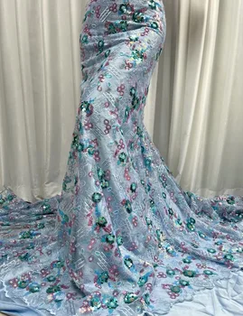 Francúzsky Luxus Flitrami Tylu Čipky Textílie 2023 Vysokej Kvality Afriky Korálkové Čistý Čipky Textílie Pre Svadobné Svadobné Šaty Party Šaty