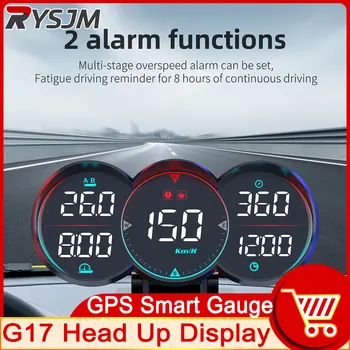 G17 GPS Heads Up Displej HUD LCD Rýchlomer Jazdy Vzdialenosť Kompasu, Auto Alarm prekročenia rýchlosti Únava Čas Jazdy nadmorská Výška