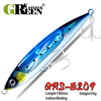 GRS Nové Sea Fishing Lure Stickbait Ceruzka Lákať Top Vody 165mm 70g GT Rybárske Morské Stick Umelé Návnady Flash Čepeľ
