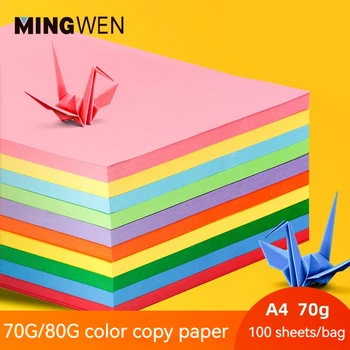 Hongfan Office Store 70 G 80 G A4 Farebný Papier Pre Deti Hobby Ručné Origami Farebnú Kópiu Papiera 100 Listov