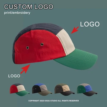 Japonské Nástroje 5-klapky Camping Čiapky pre Mužov Vlastné Logo Retro Kontrastné Farby Hip-hop Klobúk Lete Rýchle sušenie Baseball Cap