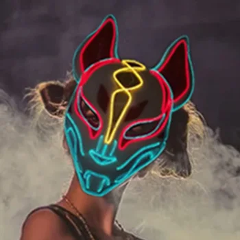 Japonský Cosplay Kostým, Rekvizity Studené svetlo Drôt fox Maska nočný klub Blikajúce fáze Rekvizity neon hudby zobraziť dekorácie Maska