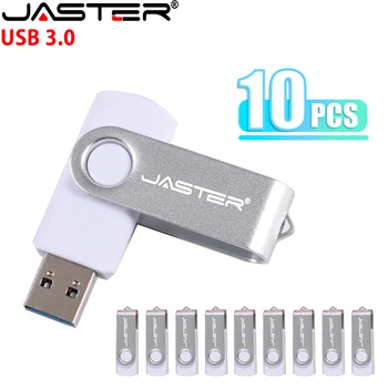JASTER 10 KS VEĽA USB 3.0 Flash Disk 128 GB Vysoká Rýchlosť Memory Stick 64GB Otočná kl ' úč 32 gb Voľného Vlastné Logo USB kľúč 16GB