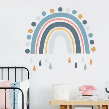 Karikatúra Roztomilý Cloud Stick a Kôry pre Spálne, Okno, Stenu, Nálepky Rainbow Stenu Detská Izba Dekorácia Dúha Nálepky