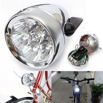 LED Reflektor Bicykel Predné Svetlo Vintage Baterka Lampa S Držiakom Vedúci Svetlo Retro Bicykel Predné Svetlo