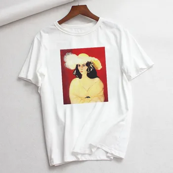 Matisse Retro Estetické lady T Shirt Dámske Letné Príležitostné Voľné Krátke Sleeve Tee Artoon Art Print Žena Topy Ropa Mujer