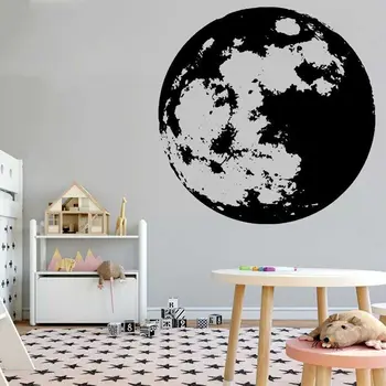 Mesiac Planéty Vinyl na Stenu Odtlačkový Domov Obývacia Izba, Spálňa, detská Izba detská Izba Mš Detská Izba v štýle Art Deco Nálepky SY01