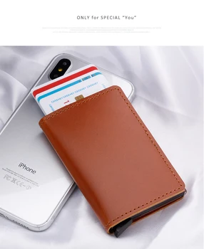 Najpredávanejšie Multifunkčné Peňaženky Darčeky Pop-UP Štýl Kreditnej Karty Držiteľ pravej Kože Smart Peňaženka s RFID na Ochranu