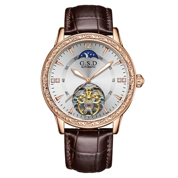 Nový Dizajn Luxusné Mechanické hodinky pre mužov fázy mesiaca kostra Muža sledujte Fashion Bežné Muž Automatické Hodinky montre homme