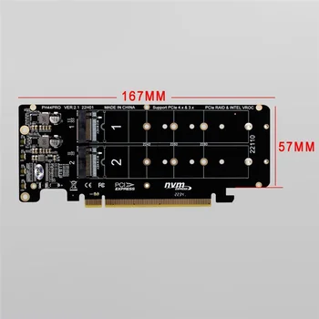 Obojstranné 4-Disk NVME RAID Karty PCIeX16 M. 2 M-Key NVMEx4SSD 2U Server RAID Rozšírenie Adaptér Rozdeliť Karty