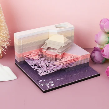 Osobné Japonský Chrám 3D poznámkový blok DIY Papier Poznámky Stôl Ornament Darček Na Narodeniny Chirstmas