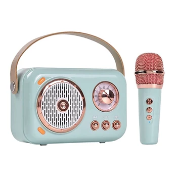 Prenosný Bluetooth Reproduktor S Mikrofónom Nastaviť, Ročník Bluetooth Reproduktor S Karaoke Home Stroj