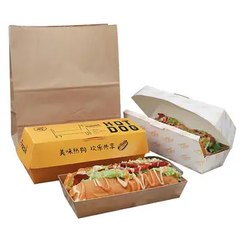 Prispôsobený productBranded Jednorazové Biologicky Papiera, Hot Dog Balenie Hot Dog Box s sójový atrament výtlačkov