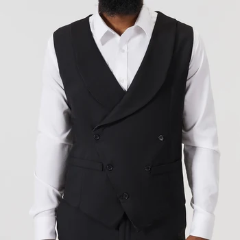 Pánske Čierna Farba Svadobný Oblek Vesty Pre Mužov Slim Fit Šaty, Vesta Muž Formálne Smoking Vestu Business Bežné Plášť bez Rukávov