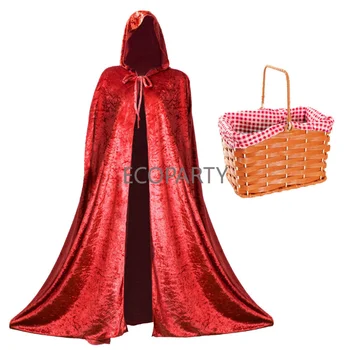 Red Riding Klobúk Oblečenie, Plášť a Kôš Školy Týždeň Knihy Fantastické Šaty Oblečenie Halloween Kostýmy pre Ženy Voliteľné Košík