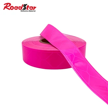 Roadstar Microprismatic Reflexné PVC Páskou Ružovú Razba Kosoštvorec Výstražné Pásky Šitie na Oblečenie, Tašky Spp 5cm Šírka RS-6290
