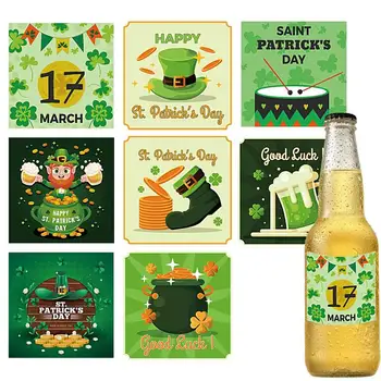 Saint Patricks Deň Nálepky Ďatelina Nálepky Šťastie Štítky Nepremokavé DIY Remesiel Fľaša Vína Nálepky Dovolenku Dekor Cukrovinka Taška