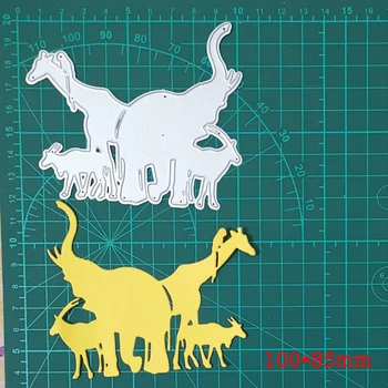Slon & Žirafa & Jeleňov Rezanie Kovov Zomrie Pre Pečiatky Scrapbooking Blany DIY Papier Album Karty Dekor Razba 2020 Nové
