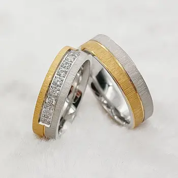 Snubné Prstene pre mužov a wome Vysoko Kvalitné Ručné Jedinečný Západnej 18k Zlatom nehrdzavejúcej ocele, titánu šperky Pár Krúžok
