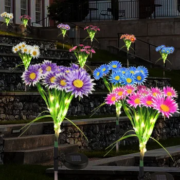 Solárne LED Daisy Kvetinová Víla Svetlá Nepremokavé Vonkajšie Záhradné Dekorácie Trávnik, Chodník Solárne Lampy Solárne Vonkajšie Svetlo Záhradné Lampy